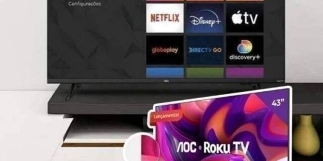 Smart Tv FULL Hd 43 Polegadas AOC Sistema Roku TV Wi-Fi HDMI