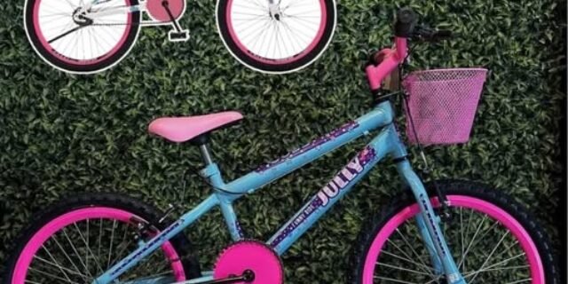 Bicicleta Para Meninas Colli Jully Aro 20 Tam 12 Branca Com Cestinha Rosa