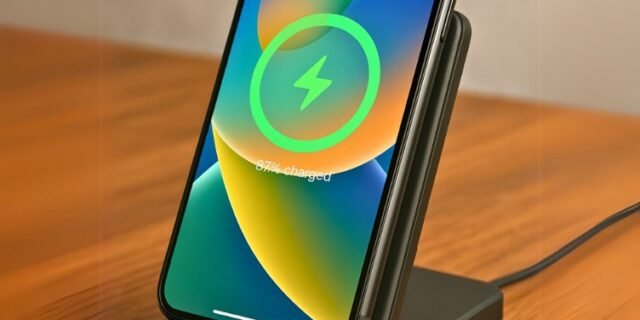 Basike Carregador Sem Fio, 15W Estação de Carregamento Rápido, Compatível iPhone16,15,14,13,12,11 (Pro, Pro Max)/XS/XR/XS/X/8(Plus) (Preto)