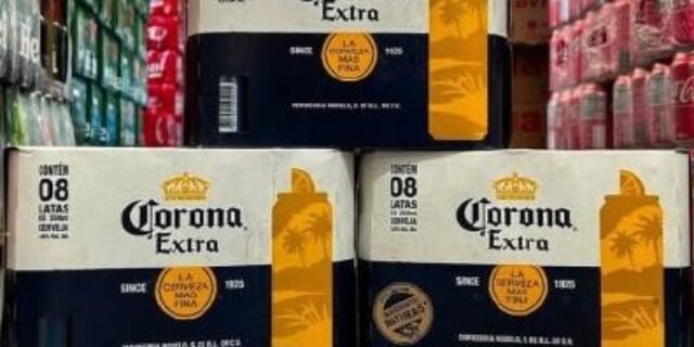 Pack Cerveja Corona Extra Pilsen, Lata, 350ml, Caixa 8 unidades