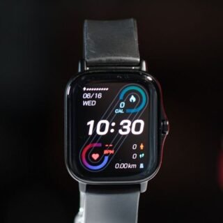 New Version] Amazfit GTS2 New Version Smartwatch Alexa Built-in Ultra-long Battery Life Smart Watch For Android iOS Phone -Lightning (Black)