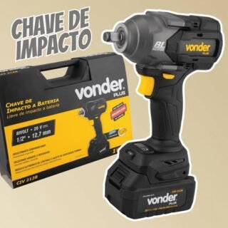 Vonder Plus, Chave de Impacto, Bateria 20 V, Encaixe de 1/2”, Carregador Bivolt, CIV 212B.