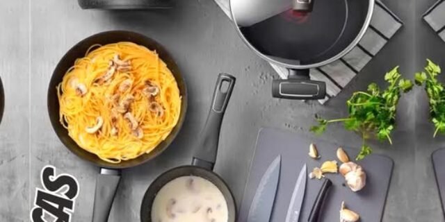 Jogo de Panelas Bergner Antiaderente de Alumínio Cinza 8 Peças Mercury