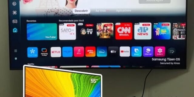 Samsung Smart TV 55″ QLED 4K 55Q70D – Tecnologia de Pontos Quânticos, Upscaling 4K AI, Painel até 120Hz