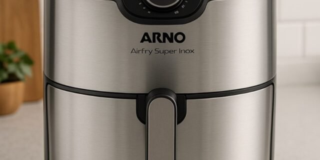 Fritadeira Elétrica Sem Óleo Airfry Super Inox Arno Preta E Inox 110v