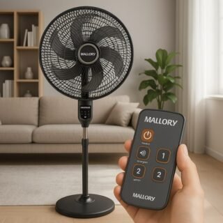 Ventilador de Coluna Mallory Chronos 126W, Silencioso, Com Controle Remoto, Hélice de 6 pás, Auto Desligamento Programável de até 7 Horas