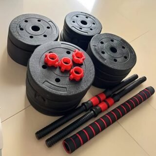 Kit 30kg Halteres de Anilhas E Barras Ajustáveis Fitness