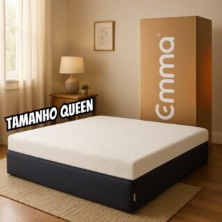 Colchão Queen Emma Premium Hybrid – Molas Ensacadas AirFlex® e 10 anos de garantia – 158X198cm