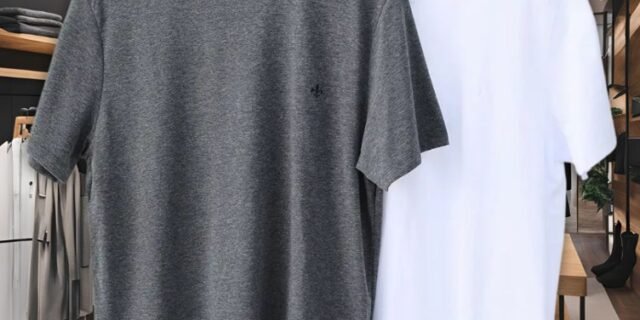 Kit 2pçs Camiseta Dudalina Básica Branca/Cinza