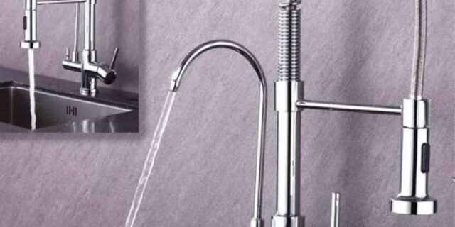 Torneira para Cozinha Gourmet de Mesa Dupla Nell – F-02 CRO Prata