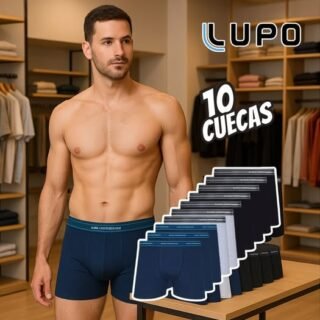 Kit 10 Cuecas Lupo Boxer Masculinas Atacado Box 523 Algodão