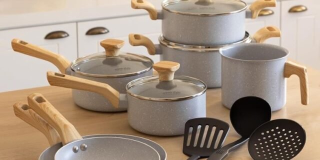Mimo Style, Jogo de Panelas 10 Peças Indução Antiaderente Preto com Utensilios Cook