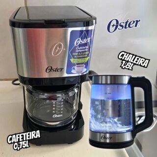 Kit Chaleira Elétrica Oster Tea e Cafeteira Inox Compacta