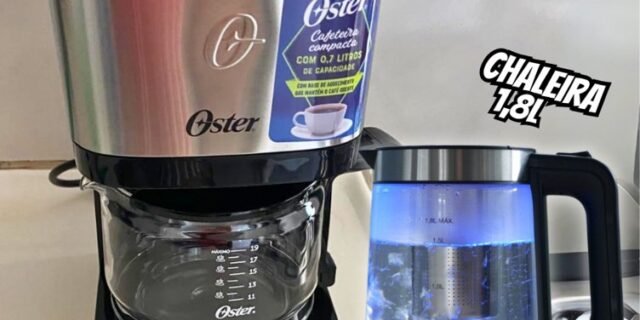Kit Chaleira Elétrica Oster Tea e Cafeteira Inox Compacta