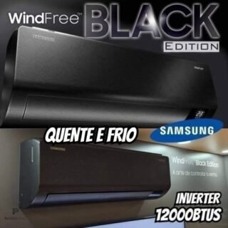 Ar-condicionado Split Inverter Samsung Windfree Black Edition Sem Vento 12.000 Btus Quente E Frio Ar12csecabtnaz 220v