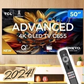 Smart TV 50” 4K UHD QLED TCL 50C655 Wi-Fi – Bluetooth 3 HDMI 1 USB