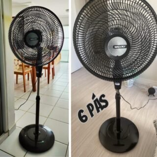 Ventilador de Coluna Mallory Delfos TS+ 126W, Silencioso, Com Hélice de 6 pás – PR-GR – 127V