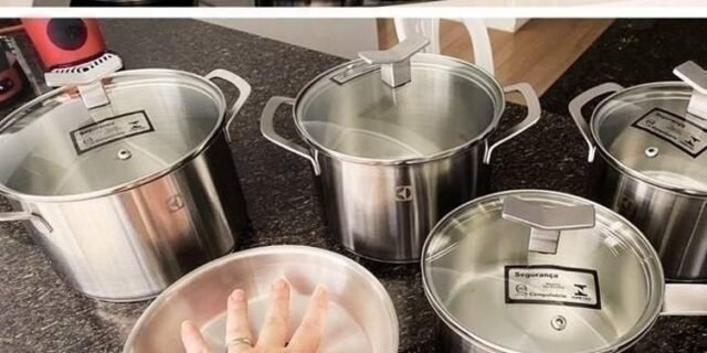 Jogo de Panelas Electrolux Inox com 5 Peças Design com Fundo Triplo