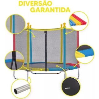 Cama Elástica Infantil Pula Pula Trampolim 1,40m + Rede