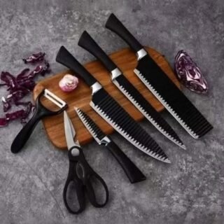 Kit Conjunto Jogo De Facas Antianderente Kit 6 Peças Chef Cozinha Aço Inoxidável Churrasco – Prime