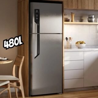 Geladeira/Refrigerador Electrolux Frost Free Duplex Black Inox Look 480L Efficient TF71B