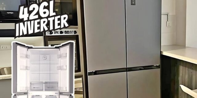 Geladeira Refrigerador HQ Frost Free Inverter Multidoor 426 Litros Prata HQ-426MDFF