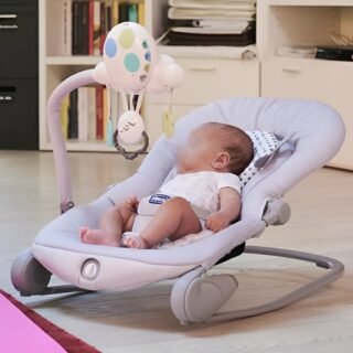 Chicco Balloon Rede de bebé evolutiva de 0 meses a 18 kg, baloiço bebé com função de cadeira, encosto recarregável, fecho compacto, vibração
