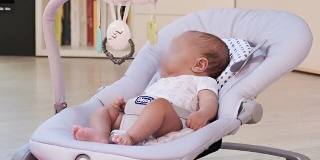 Chicco Balloon Rede de bebé evolutiva de 0 meses a 18 kg, baloiço bebé com função de cadeira, encosto recarregável, fecho compacto, vibração
