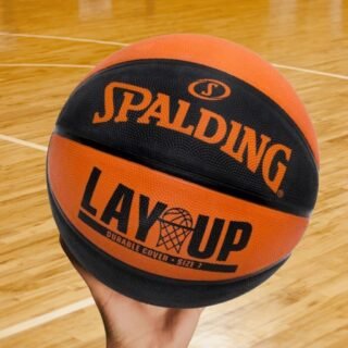 Bola de Basquete Spalding Lay-Up, Preto e Laranja, Tam. 7