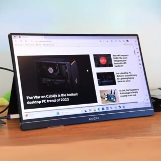 ARZOPA Suporte para monitor portátil, monitor portátil ultrafino de 14 polegadas, tela externa FHD 1080p com alto-falantes duplos segunda tela