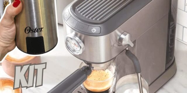 Kit Cafeteira Espresso Compacta e Moedor de Café Oster – 127V