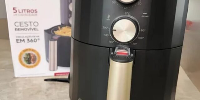 WAP Fritadeira Elétrica Air Fryer GRAND FAMILY 5 Litros, Temperatura Ajustável, Revestimento Antiaderente, 1500W 127V