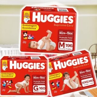 Huggies Fralda Supreme Care (M 196, XG 140, XXG 140, XXXG 128)