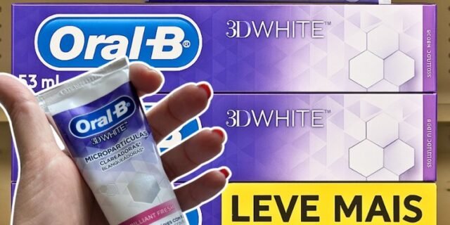 Oral-B Creme Dental 3D White Brilliant Fresh, Clareador Avançado com Micropartículas Clareadoras, 53 ml, 3 Unidades