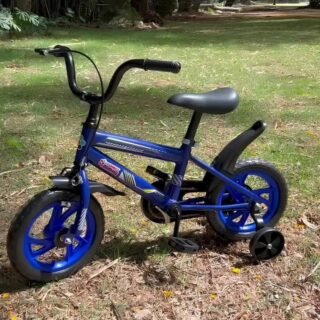 Bicicleta Infantil Aro 12 Conect Brinq Azul Com Rodinhas de Apoio e Segurança