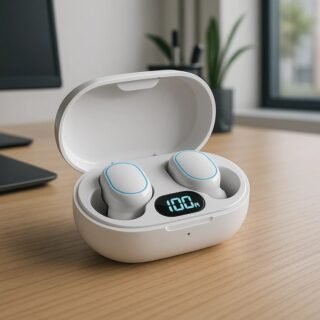 Fones de Ouvido Bluetooth E7S TWS Sem Fio com Cancelamento de Ruído e Microfone