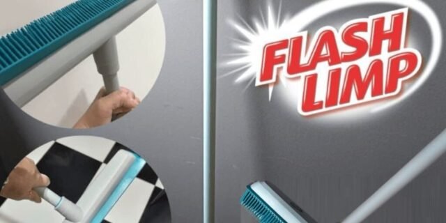 Vassoura emborrachada Multiuso 2 em 1, (Varre pelos até mesmo de carpetes e tapetes), FLP6132, Flash Limp