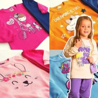 Kit 6 Peças Moletom Menina Infantil Inverno
