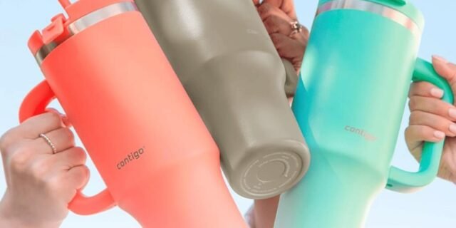 Contigo Streeterville 40oz Tumbler, Stainless Steel Vacuum Insulated, Leak-Proof, Cold for 29 Hours, Coral