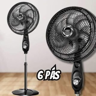 Ventilador de Coluna 30cm Turbo, Mondial, Preto/Prata, 60W 6 Pás VT-30C-NB