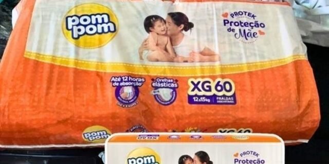 Fralda Pom Pom Protek Proteção de Mãe Hiper XG 60 Unidades
