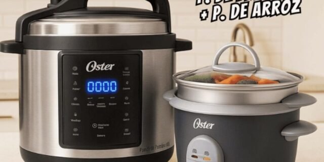 Kit Panela de Pressão e Panela Elétrica de Arroz Oster