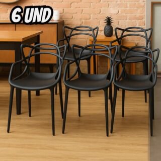 Kit 6 Cadeiras De Jantar Allegra Master Empilhável Polipropileno Waw Design Modelo Allegra