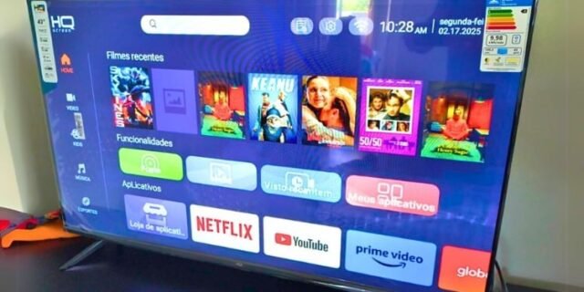 Smart TV HQ 43″ Full HD tela sem bordas Sistema Android Design Slim HQS43NKHM