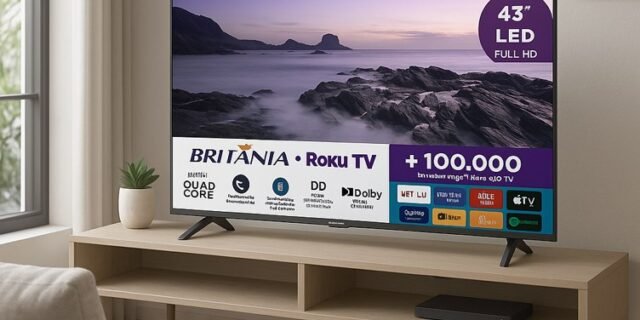Smart Tv 43” Britânia Btv43va4regb Roku Tv Led Dolby Audio