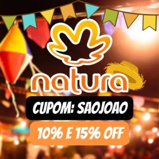 Cupom de 10% no Site e 15% no App