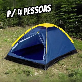 Barraca Tenda Camping Iglu 4 Pessoas Azul Completa C/ Bolsa