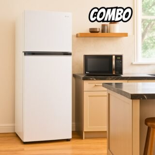 COMBO Geladeira LG Frost Free Inverter 375L Duplex Branca GN-B372PQW 127V + Micro-ondas LG Mesa 30L 110V