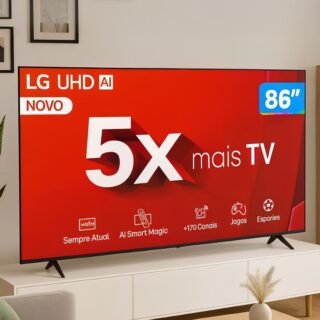 Smart TV 86″ 4K LG Ultra HD 86UT8050 com Processador a5 Ger7 AI, Alexa/Chromecast integrado