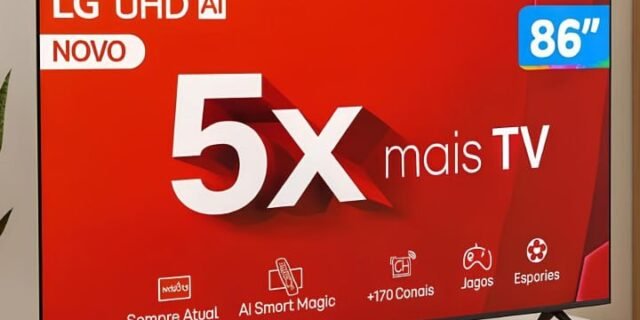 Smart TV 86″ 4K LG Ultra HD 86UT8050 com Processador a5 Ger7 AI, Alexa/Chromecast integrado